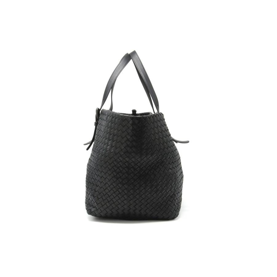 Schwarze Shopping-Tasche aus Leder Bottega Veneta