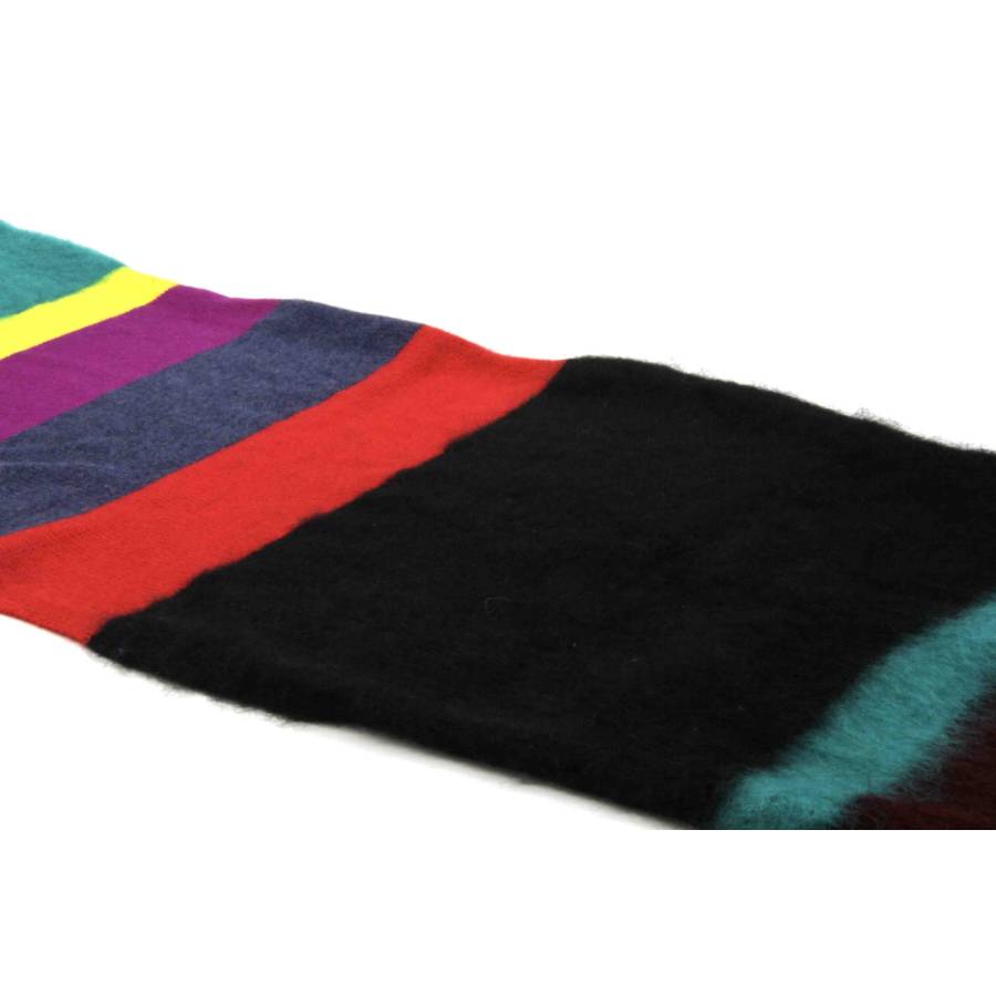 Multicolor brushed stripes scarf