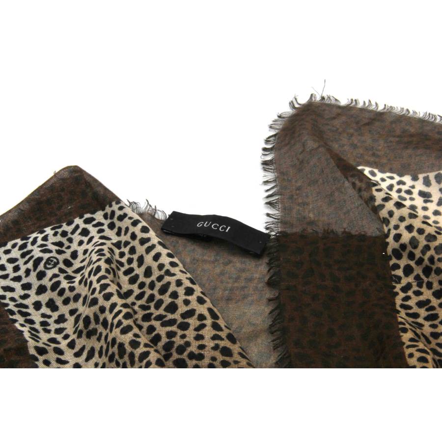 Leopard cashmere scarf