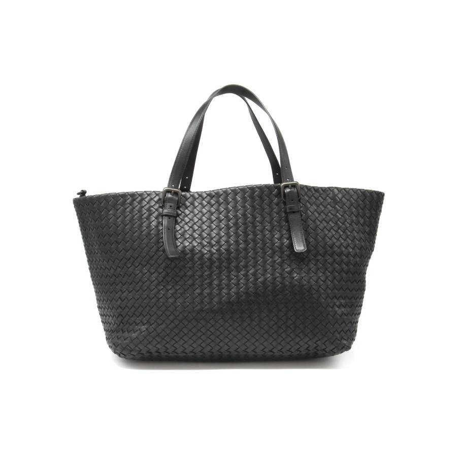 Schwarze Shopping-Tasche aus Leder Bottega Veneta