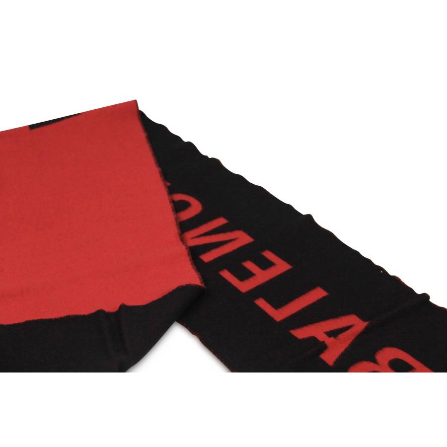 Écharpe en laine rouge et noir Balenciaga