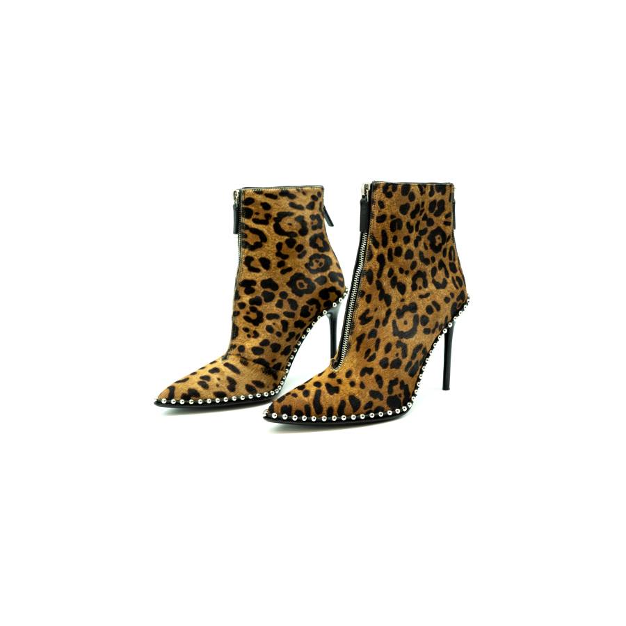 Alexander Wang leopard print boots