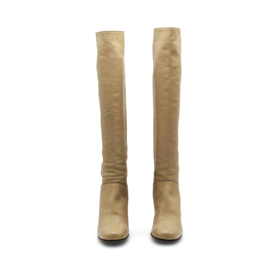 Beige leather boots Chloé
