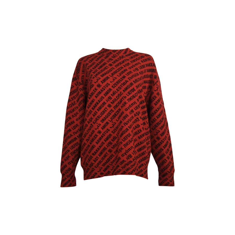Pull en laine rouge Balenciaga