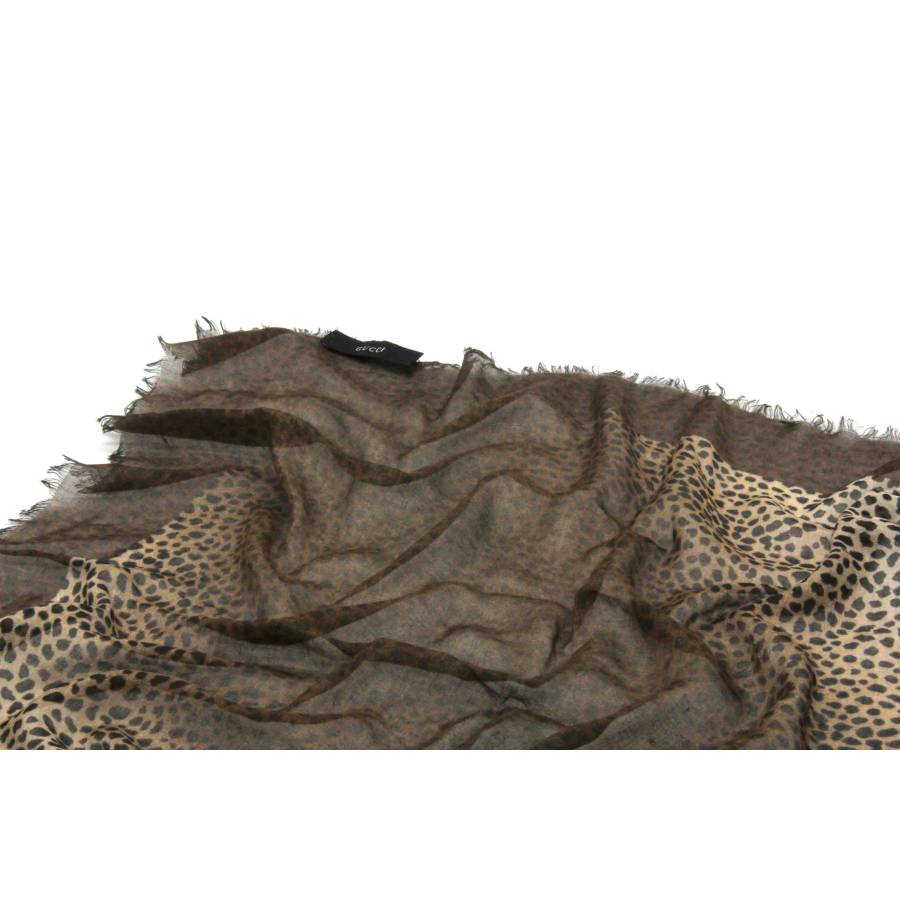 Leopard cashmere scarf