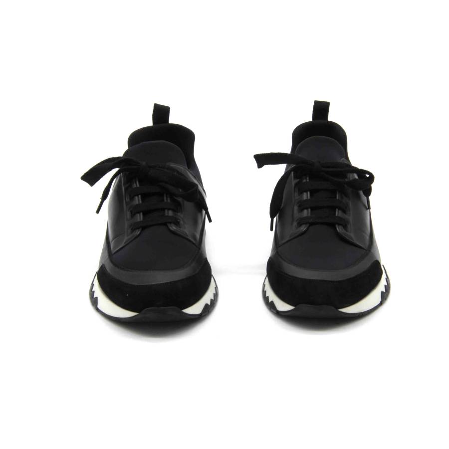 Hermes black leather sneakers