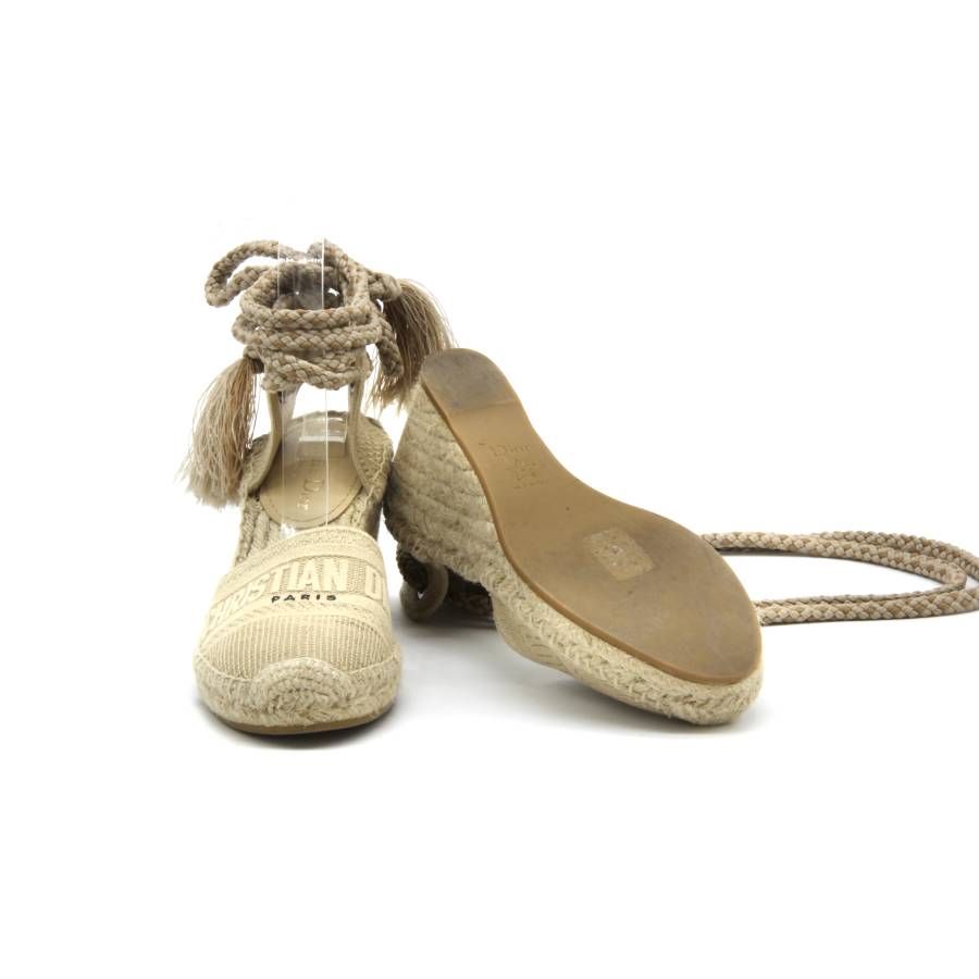 Sandales Dior compensées beige