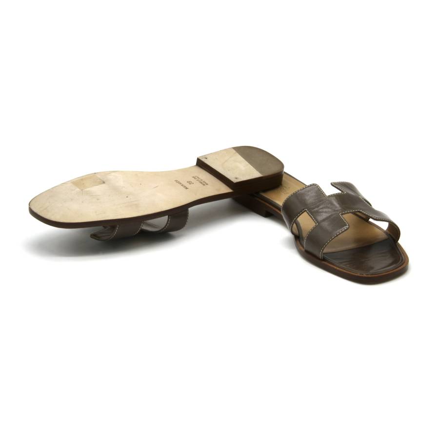 Hermes Oran brown sandals