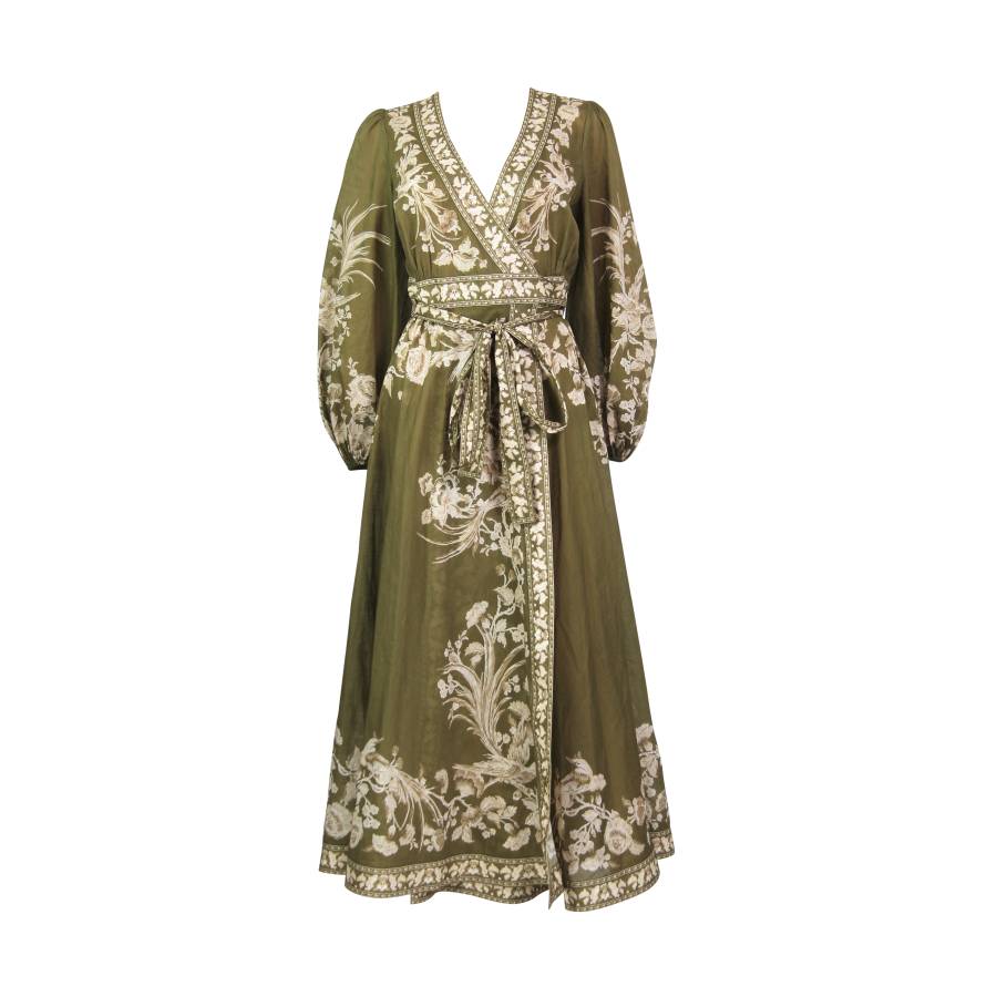 Langes Kleid Zimmermann aus grüner Baumwolle