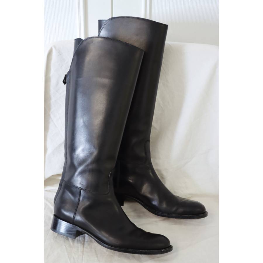Loro Piana black leather boots