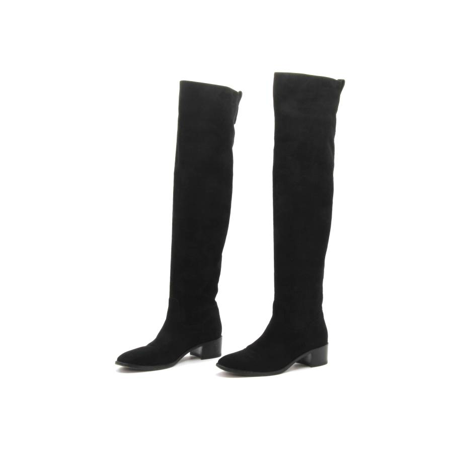 Black suede high boots by Dior