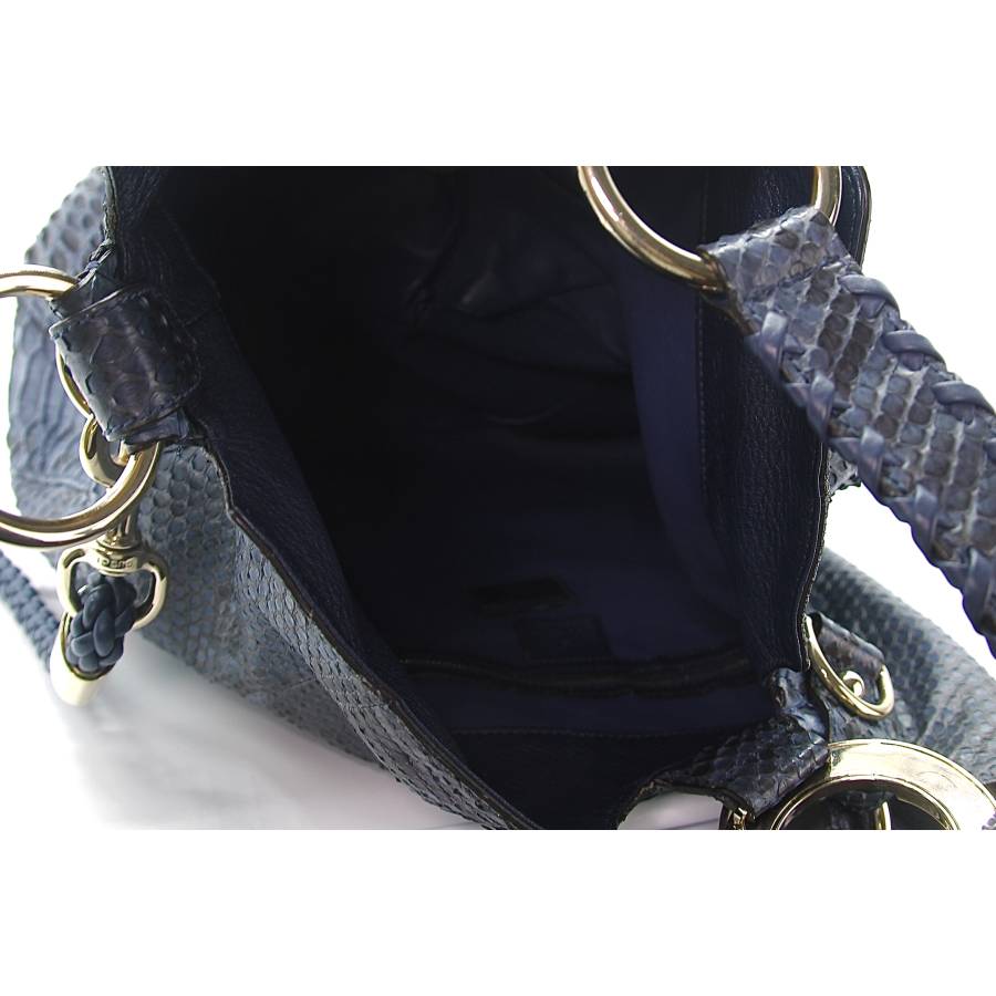 Tasche aus blauem Pythonleder