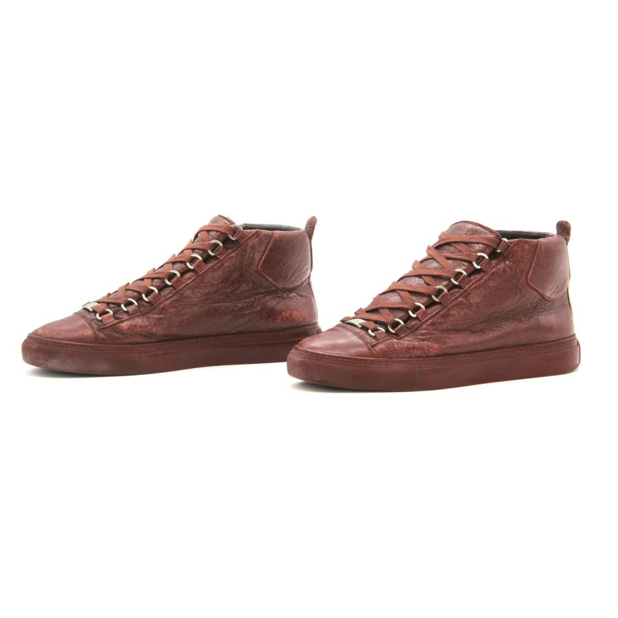 Balenciaga red leather sneakers