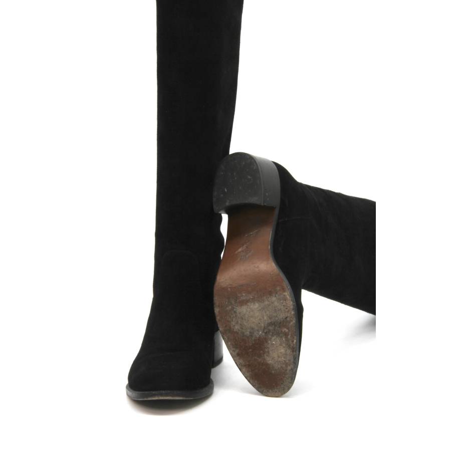 Hohe Stiefel aus schwarzem Wildleder von Dior