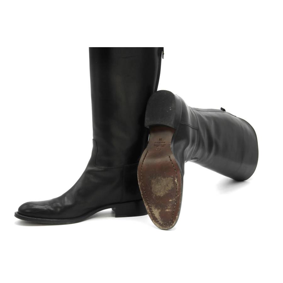 Loro Piana black leather boots