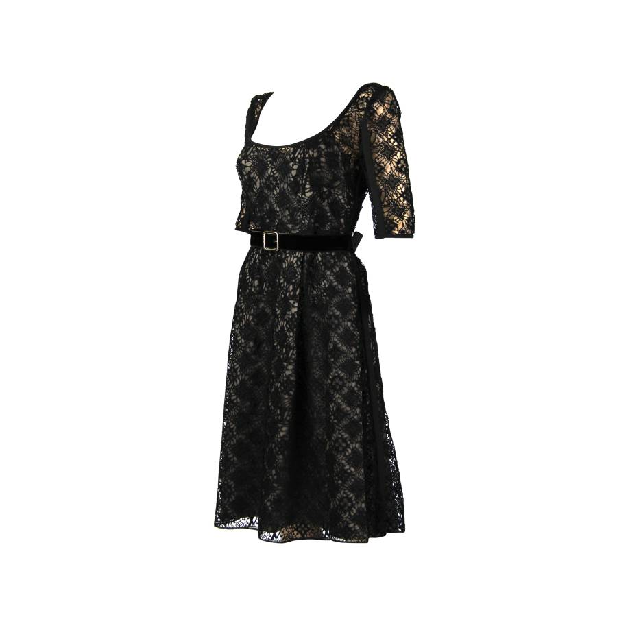 Robe en coton noir Louis Vuitton