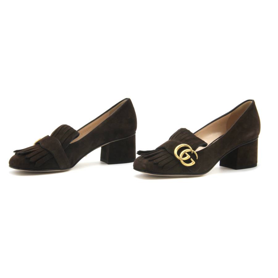 Gucci brown suede loafers