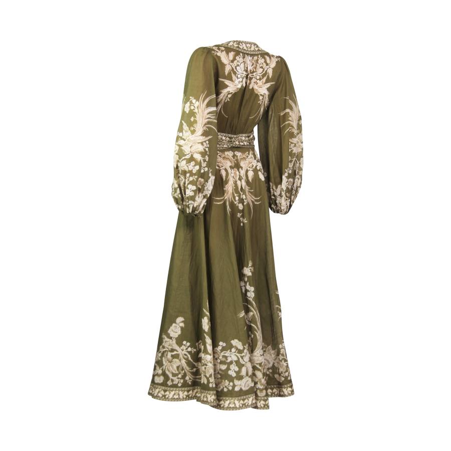 Langes Kleid Zimmermann aus grüner Baumwolle