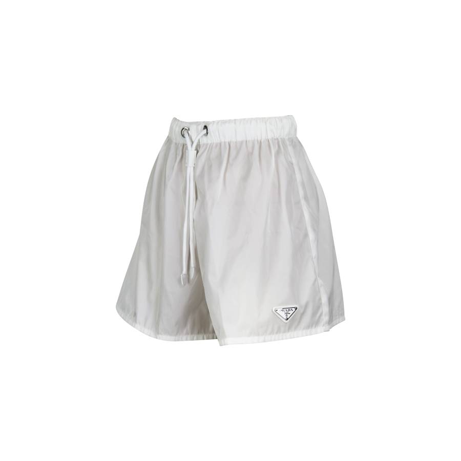 Weiße Nylon-Shorts von Prada