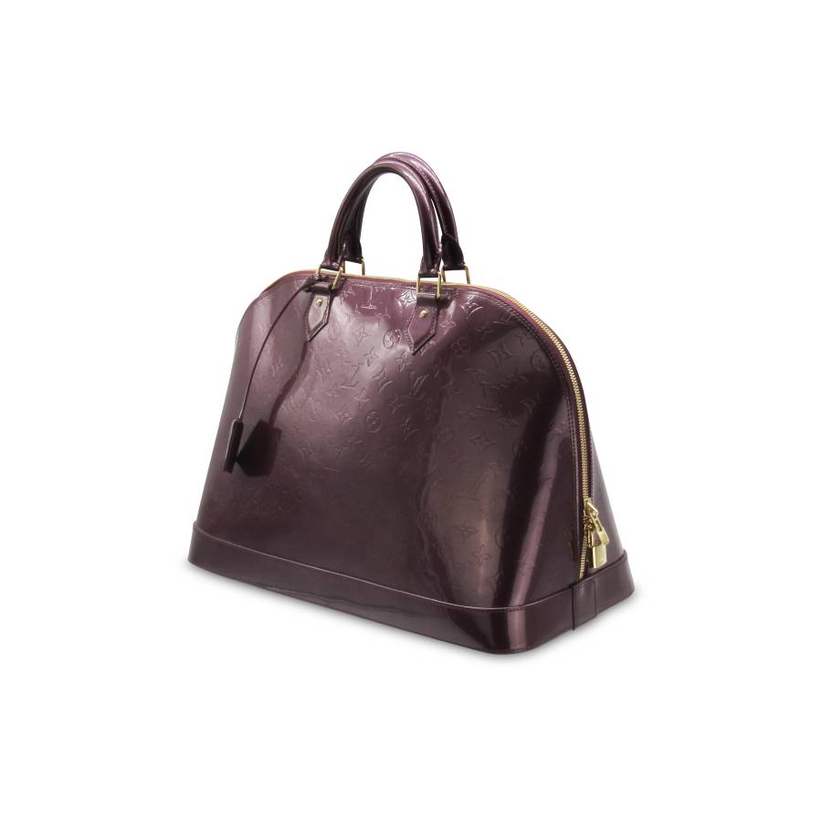 Louis Vuitton large purple leather Alma bag
