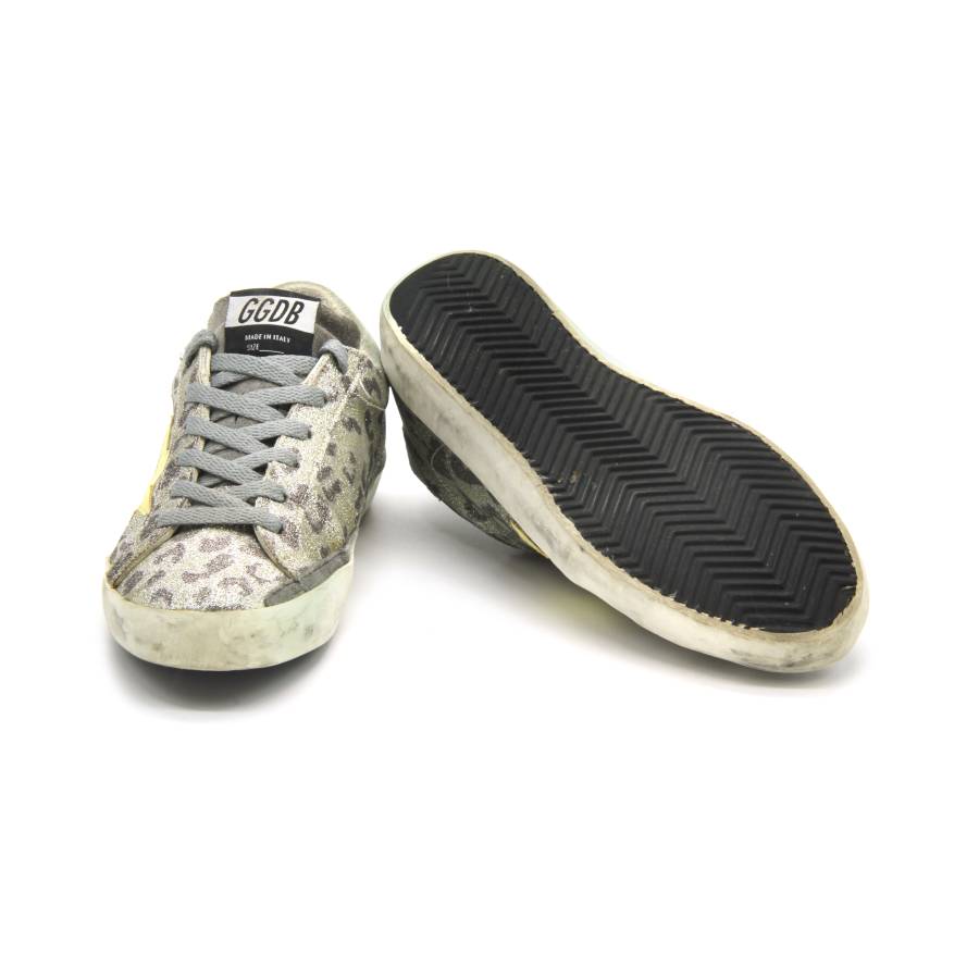 Golden Goose silver leopard sneakers