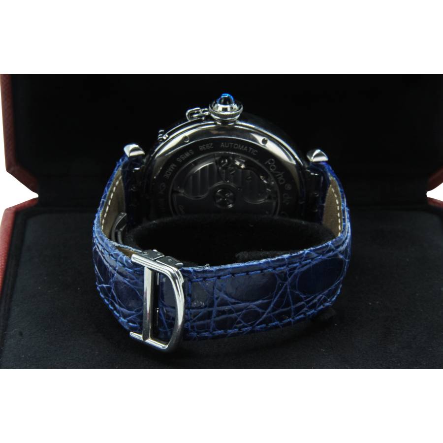 Cartier-Uhr silber und blau