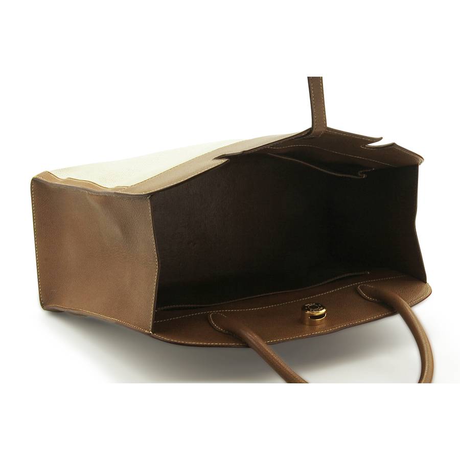Beige and brown Hermes bag