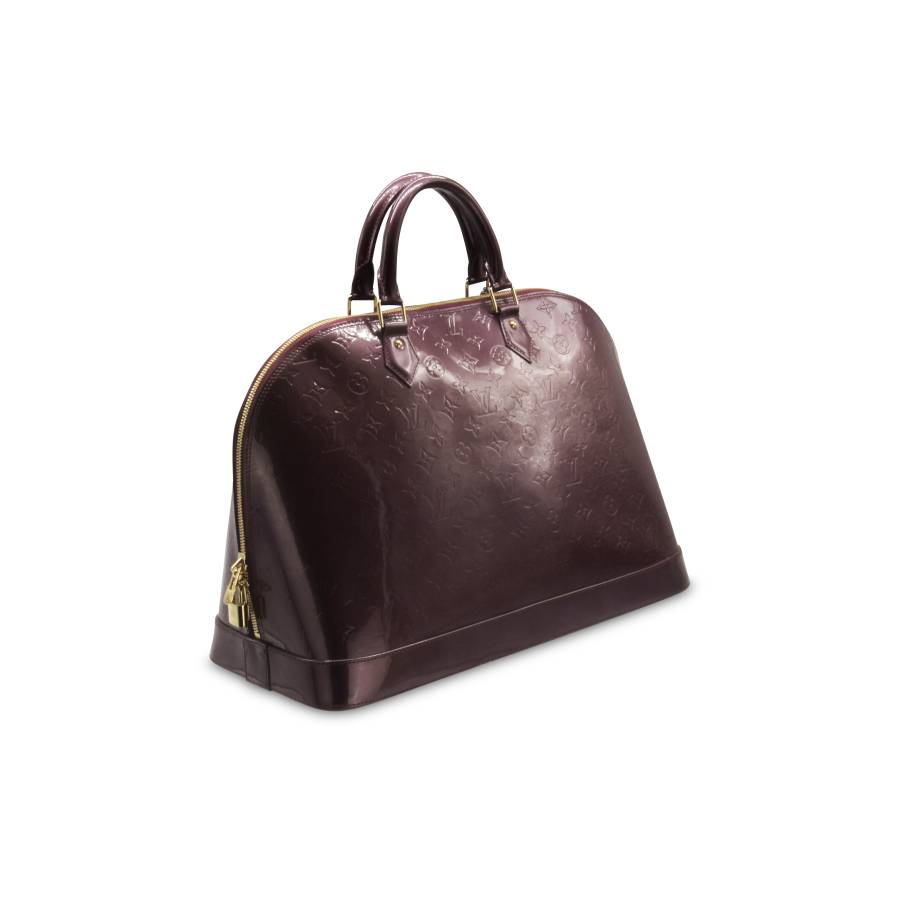 Louis Vuitton large purple leather Alma bag