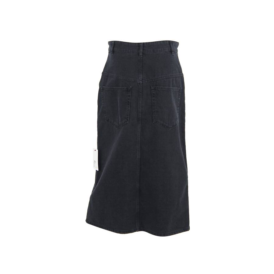 Black denim long skirt