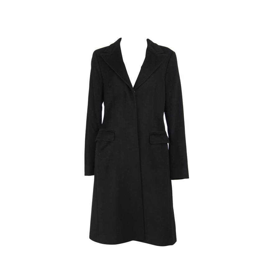 Long black wool coat