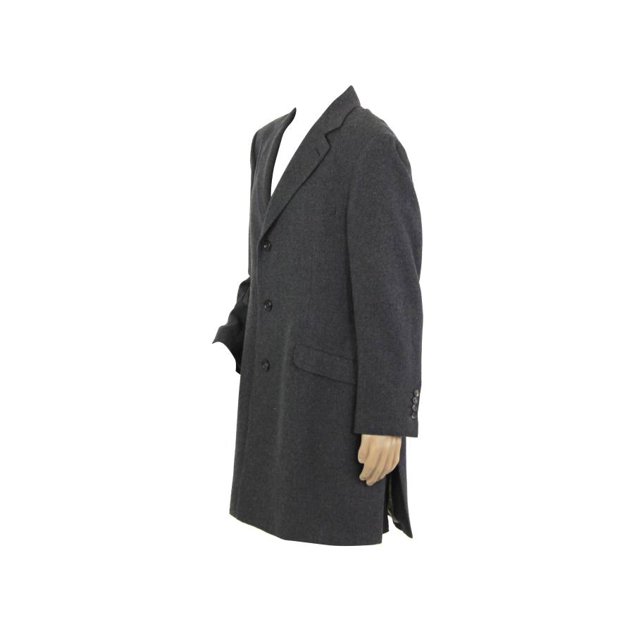 Dark grey long coat in wool
