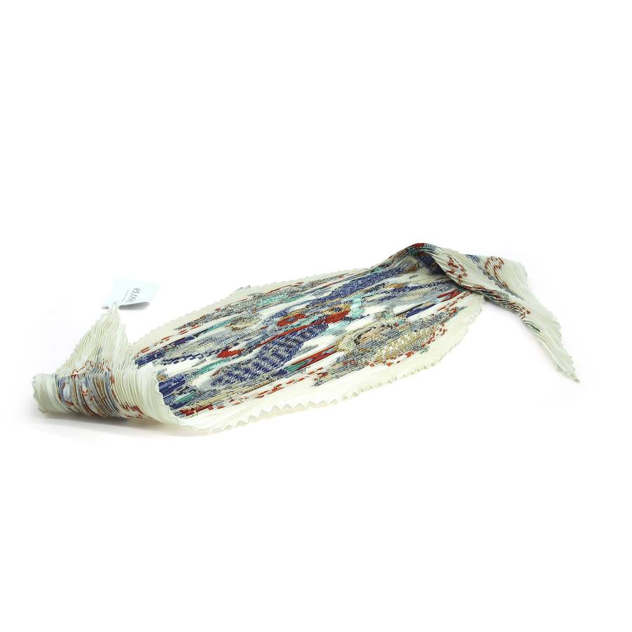 Foulard plissé en soie