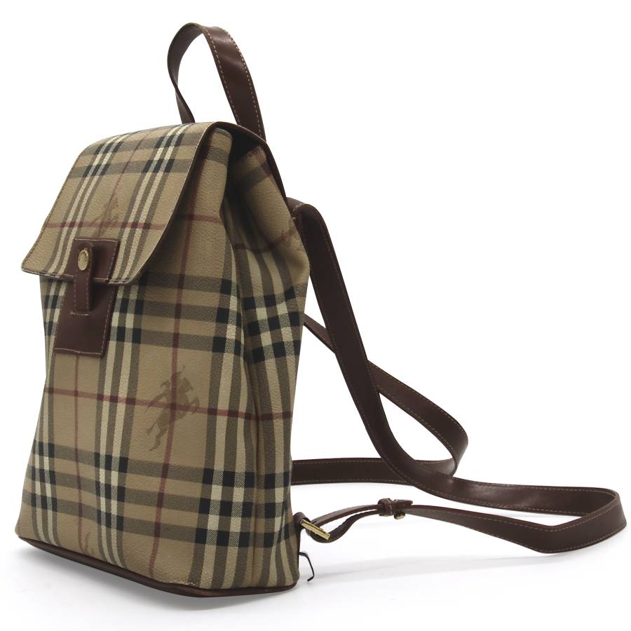 Beige and brown backpack