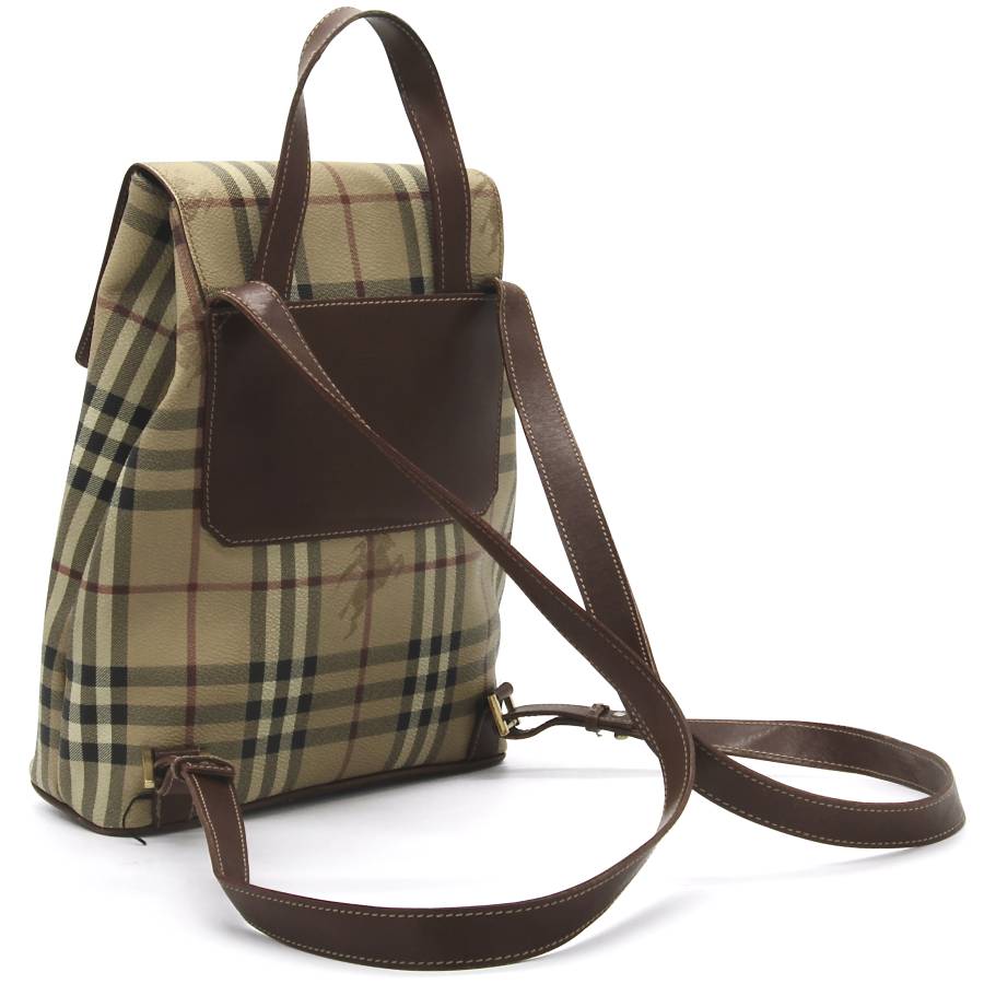 Beige and brown backpack