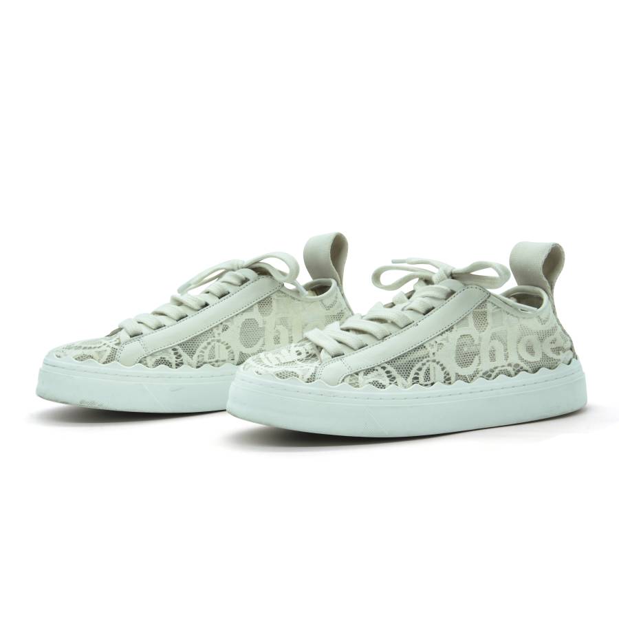 White lace trainers