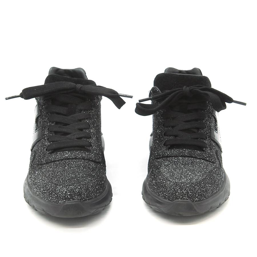 Black glitter sneakers