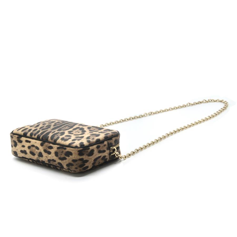 Leopard print leather bag
