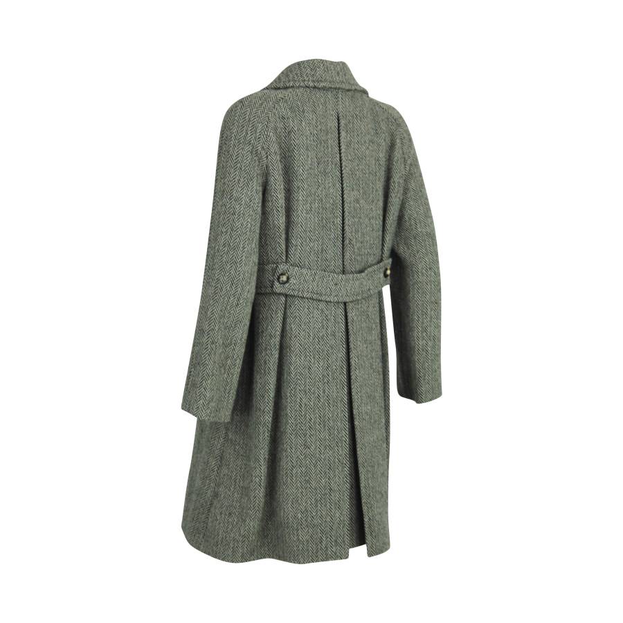 Manteau long en laine verte