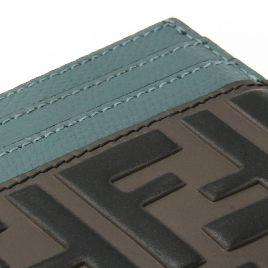 Brown and blue card holder