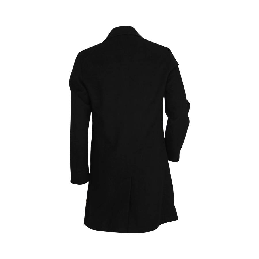 Schwarzer Mantel aus Wolle und Kaschmir