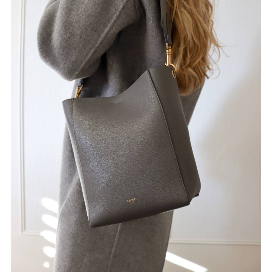Céline-Tasche aus grauem Leder