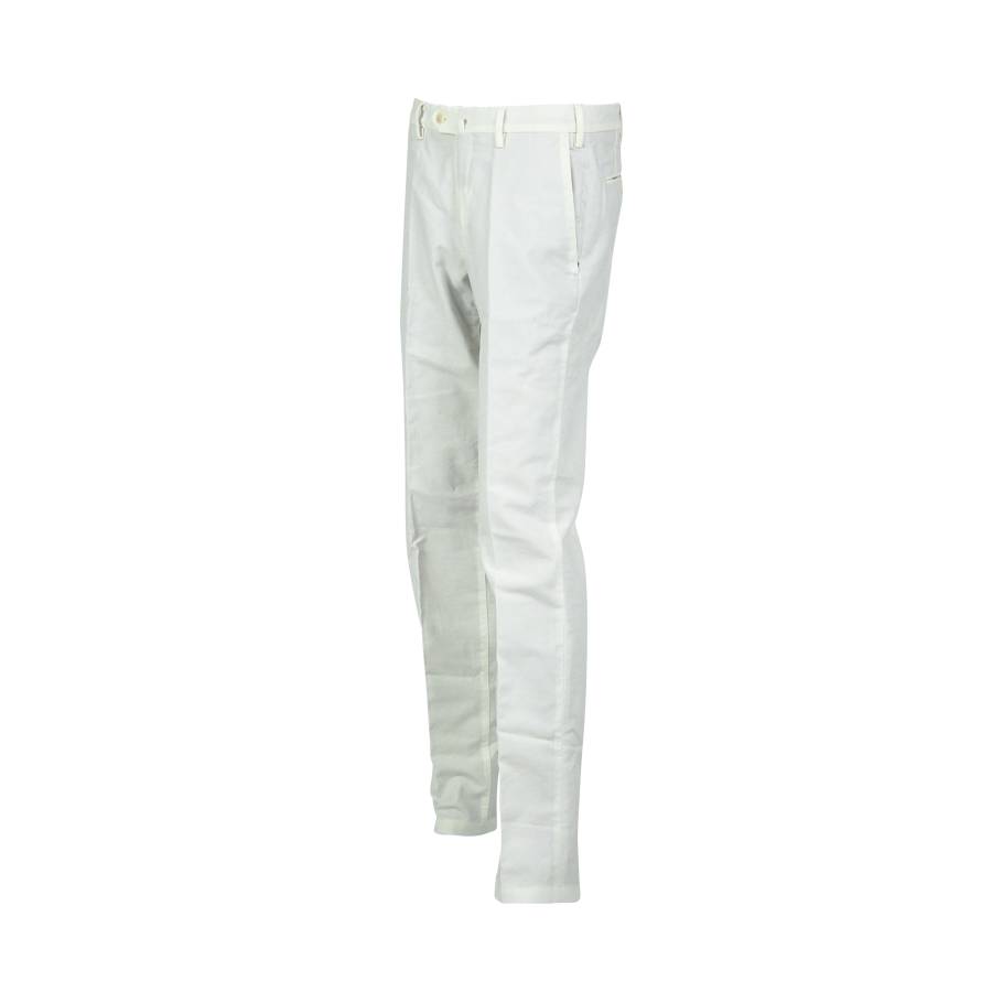 White cotton chino trousers