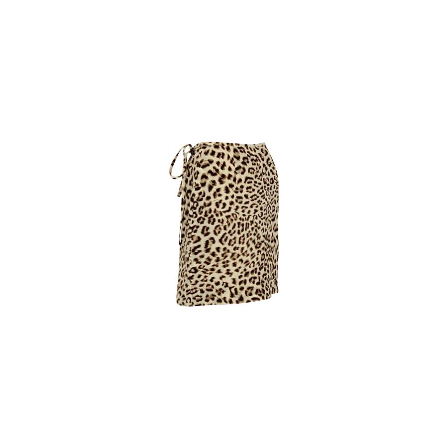 Jupe portefeuille imprimé léopard
