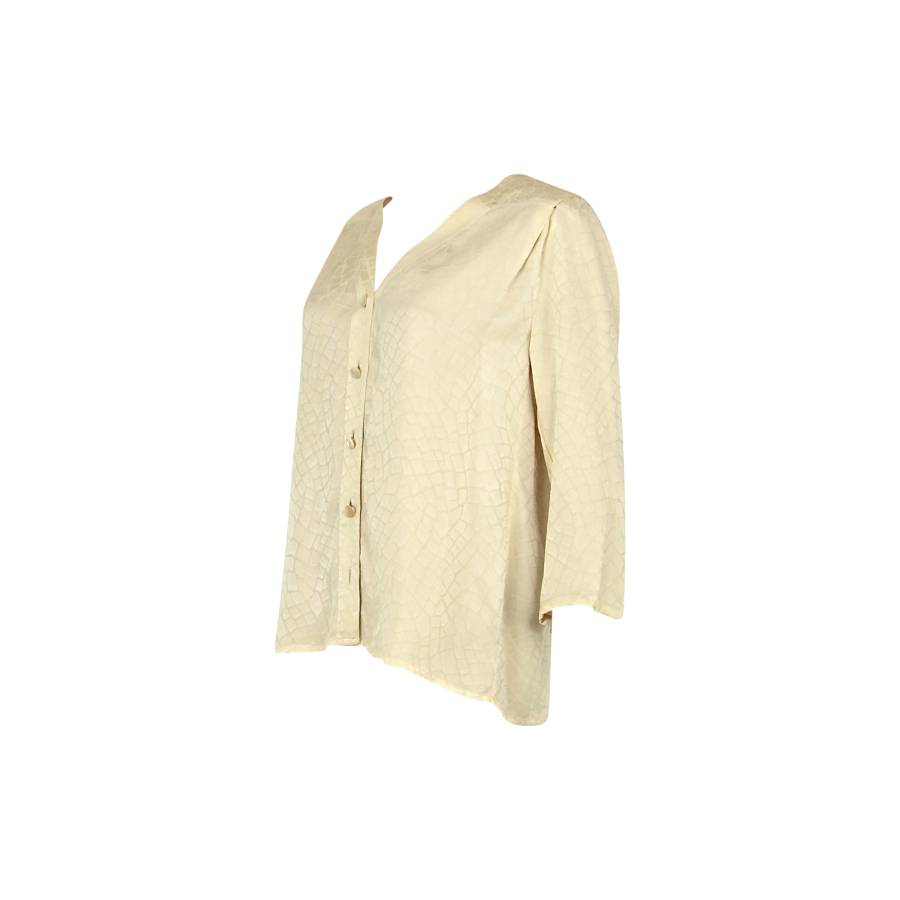 Pastel yellow silk blouse