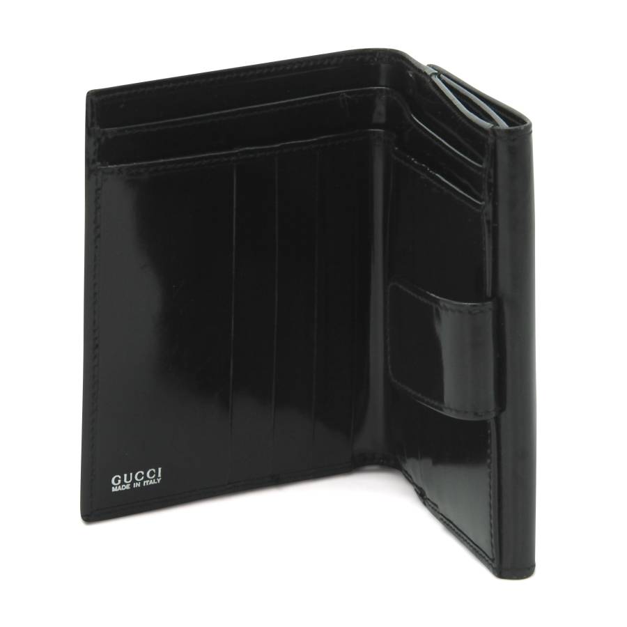 Black patent leather wallet