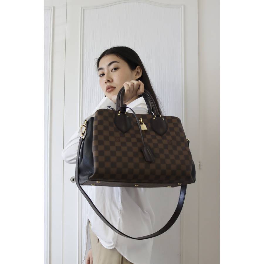Normandy bag in brown checkerboard