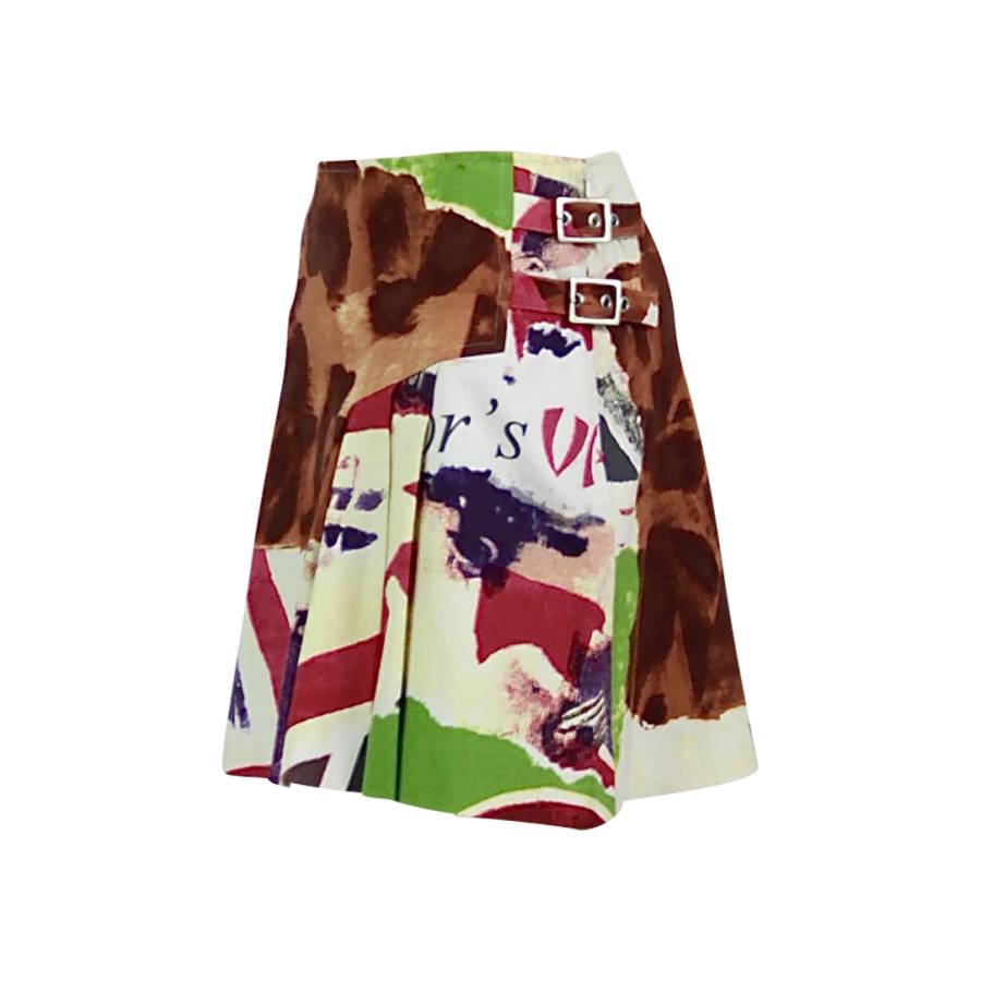 Multicoloured mini skirt in cotton