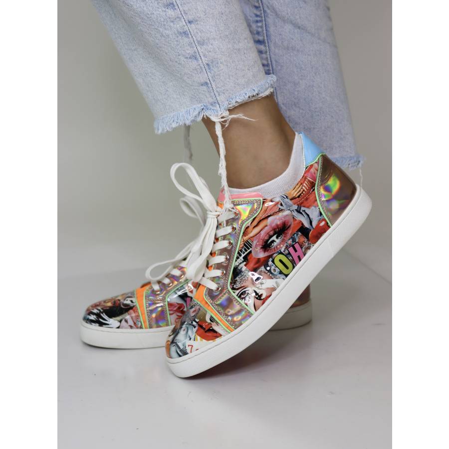 Fabric and PVC sneakers