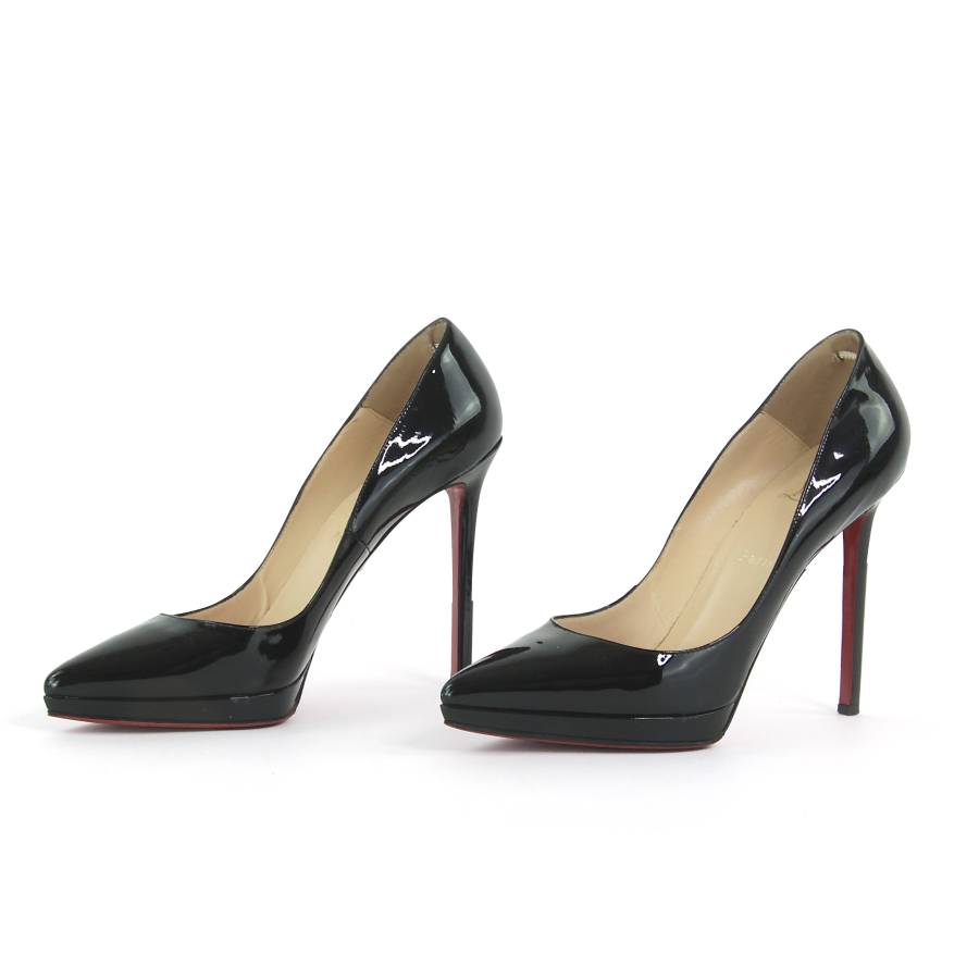 Black patent leather heels