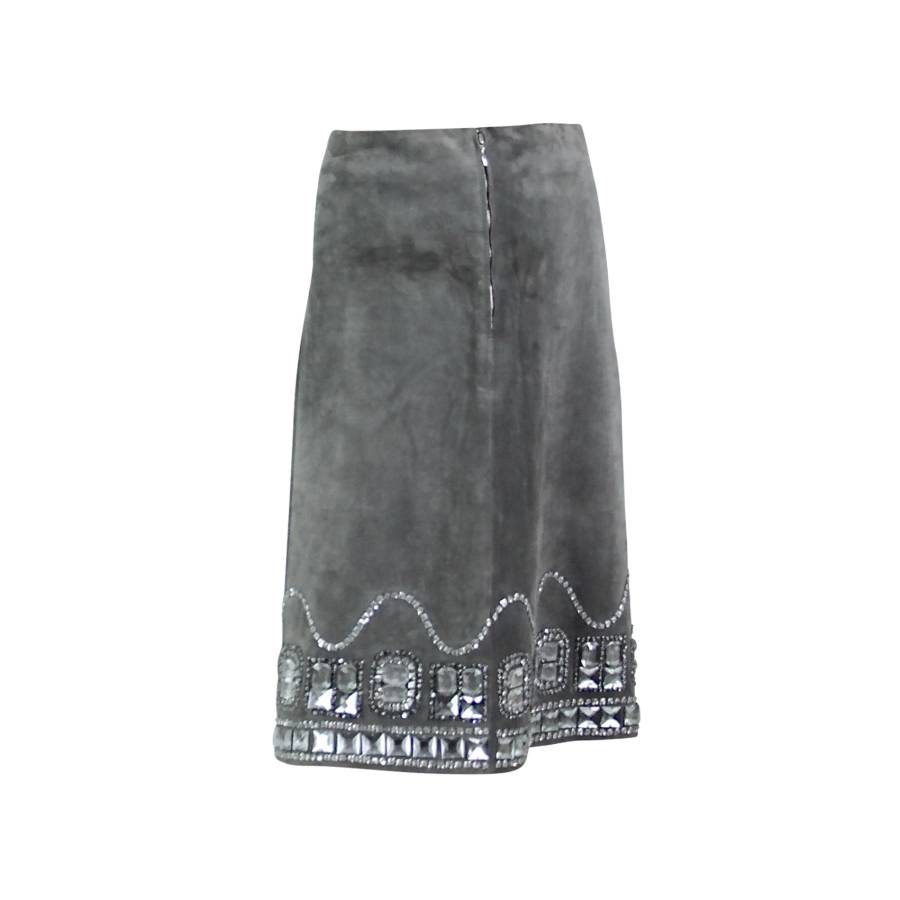 Calf leather skirt